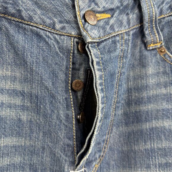 Icon Moto Victory Pant Button Fly Jeans Men's Size 32 Blue Wash - Picture 4 of 10